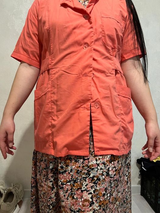 Халаты медика белый розовый