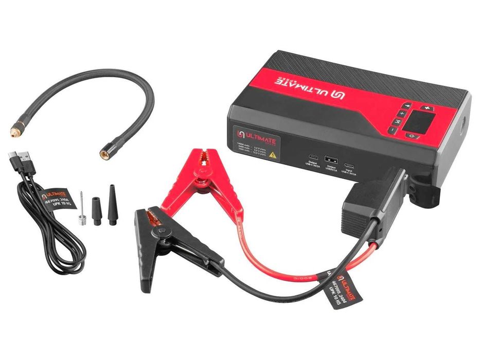Robot de pornire AUTO, jump starter portabil cu compresor si powerbank