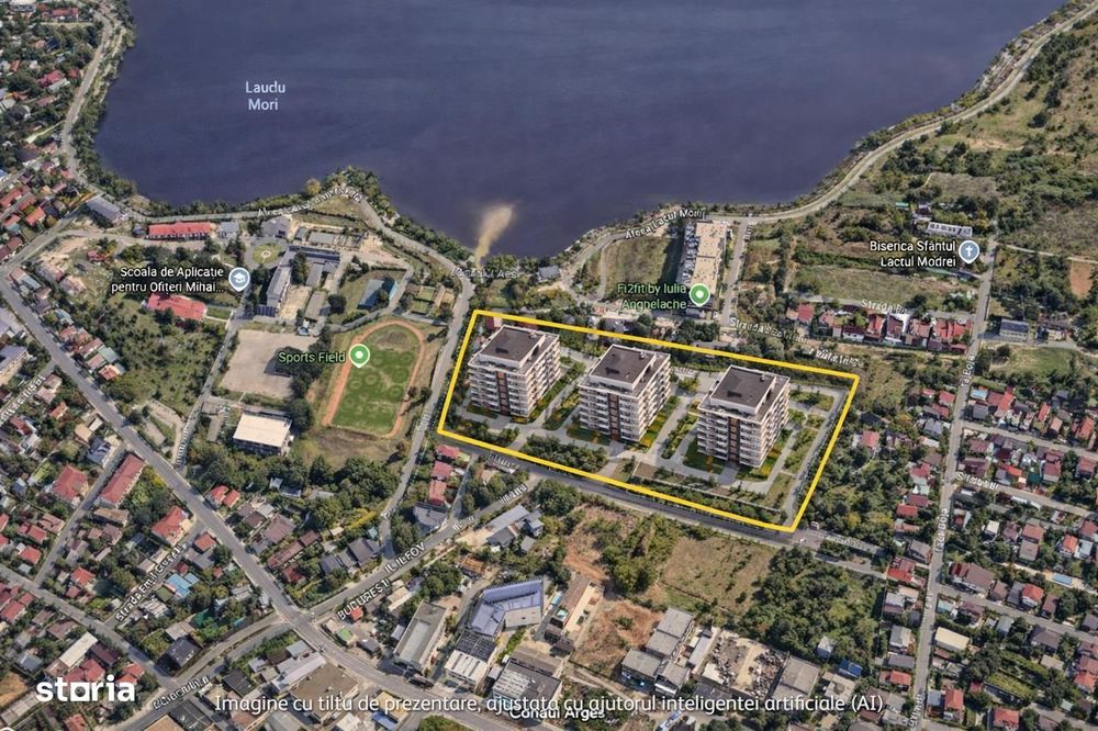 Teren 3771 mp,zona Lacul Morii, Vedere catre lac