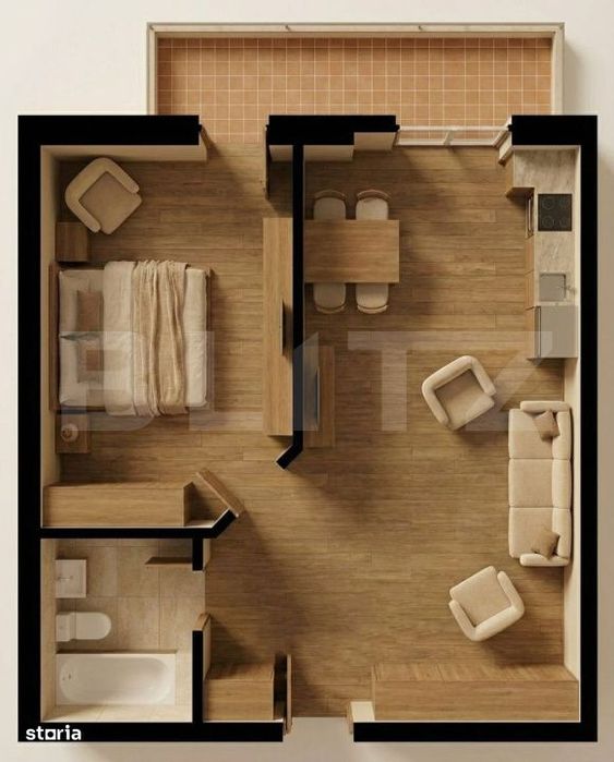 Apartament 2 camere, 47.60 mp, zona Burdujeni — fotografia 1