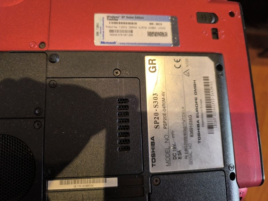 Ретро лаптоп Toshiba satellite sp20-s303