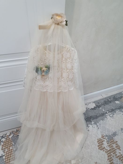 Платье 3 штуки Невеста для девочек  с фатой