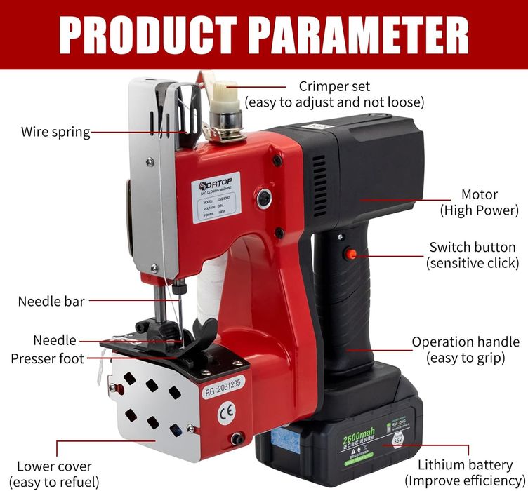 Qop tikadigan mashina shunurli.