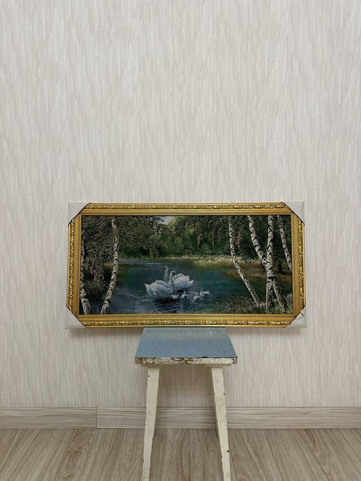 Продается картина Лебеди в лесу.