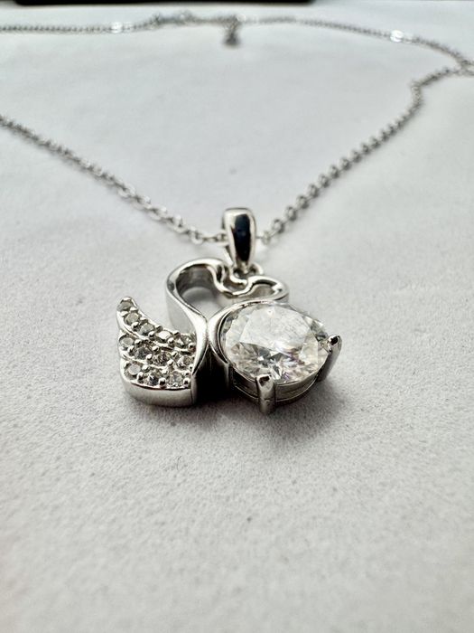 Сребърно колие с мойсанит (Диамант) 1 карат