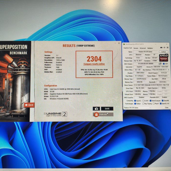 vand placa video rx570 8gb ddr5 256 biti second hand