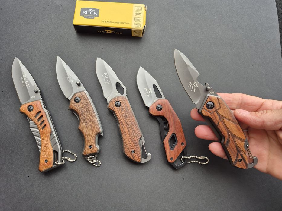 Сгъваеми джобни ножчета BUCK с дървена дръжка