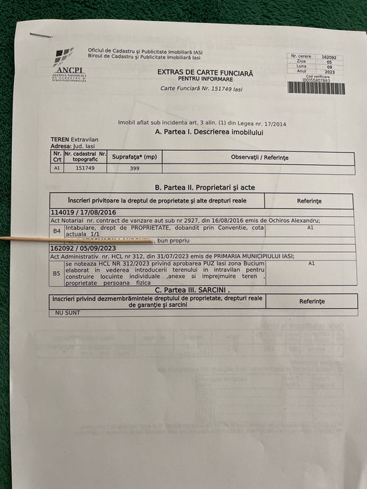Teren Bucium intravilan construcții