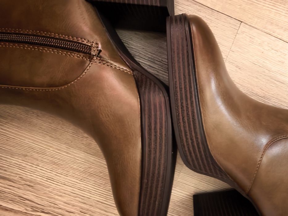 Botine Balada 7252 18 khaki maro toc gros platforma marimea 37 cu cutie