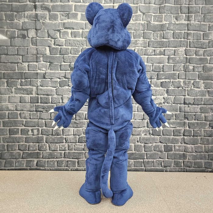 Costum Mascotă Panteră Albastră Musculoasă Profesională Handmade pentru Evenimente și Petreceri