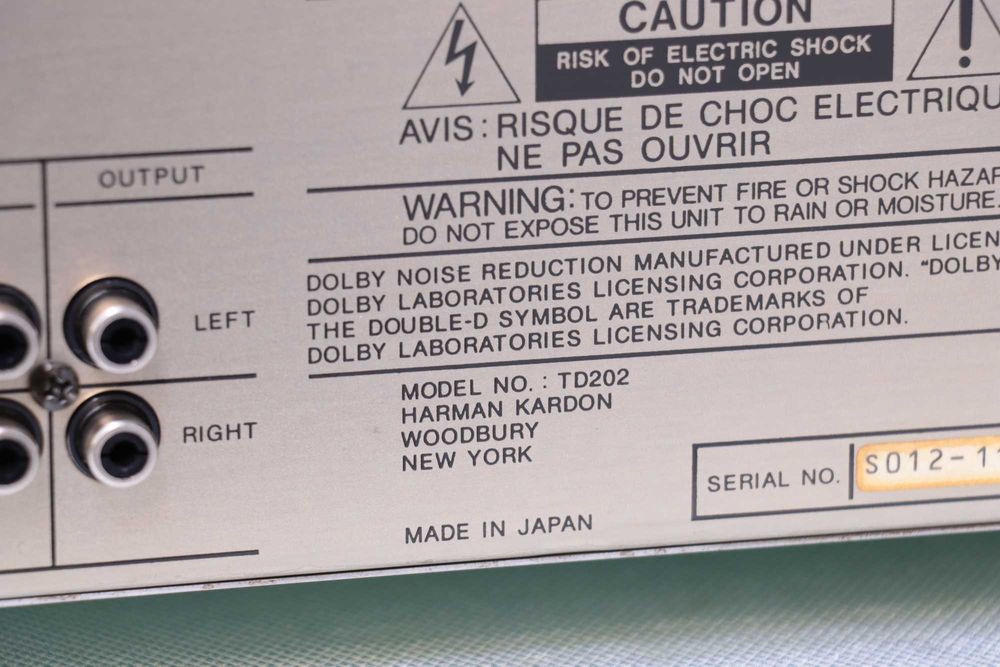 Casetofon Deck Harman/Kardon TD202 Ultrawideband Linear Phase.