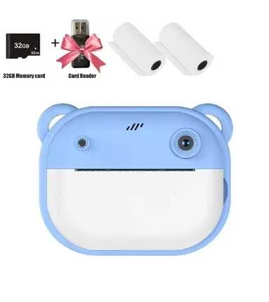 Детски фотоапарат с принтер 32BG,камера с незабавно отпечатване