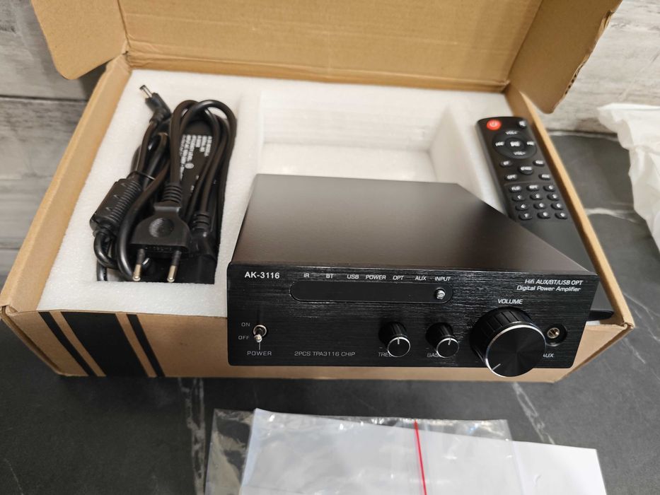 HiFi Amplifier, 2000W Mini HiFi Amplifier, 2.0 Channel 100W*2 Bluetooth 5.3 Stereo Audio Amplifier with TPA3116 Chip