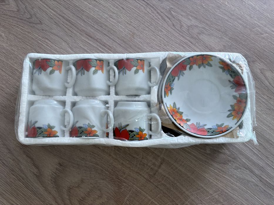 Set 6 cesti/farfurioare ceai portelan China