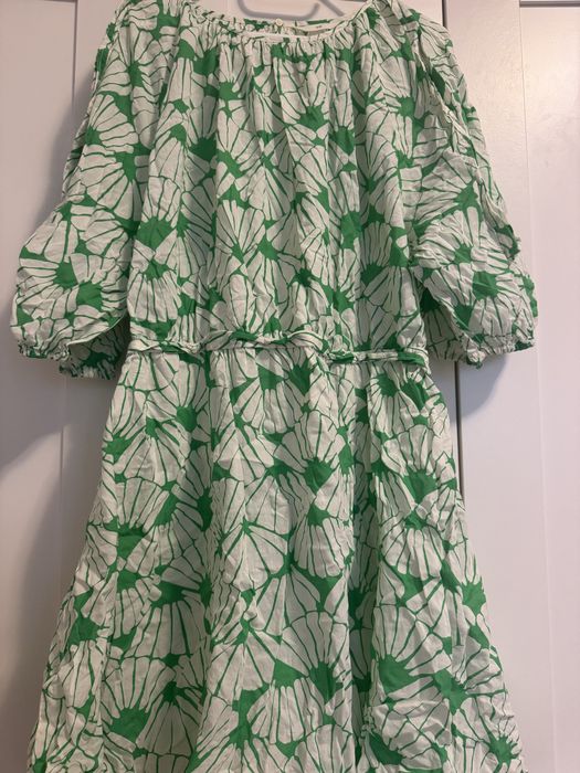 Rochie de vara verde cu alb