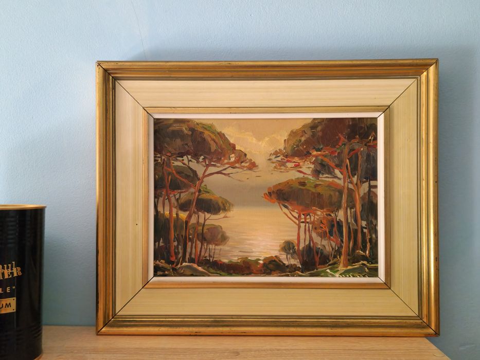 Картина - "Pines at Sunset" маслени бои върху платно