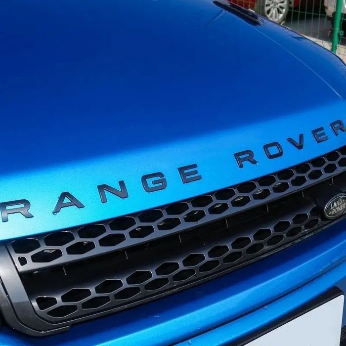 Emblema stema logo scris Range ROVER negru mat lucios Crom set