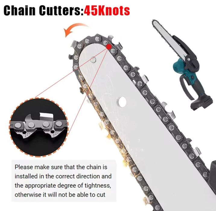 Акумулаторна резачка за дърва и клони с 2 литиевойонни батерии-48v с и