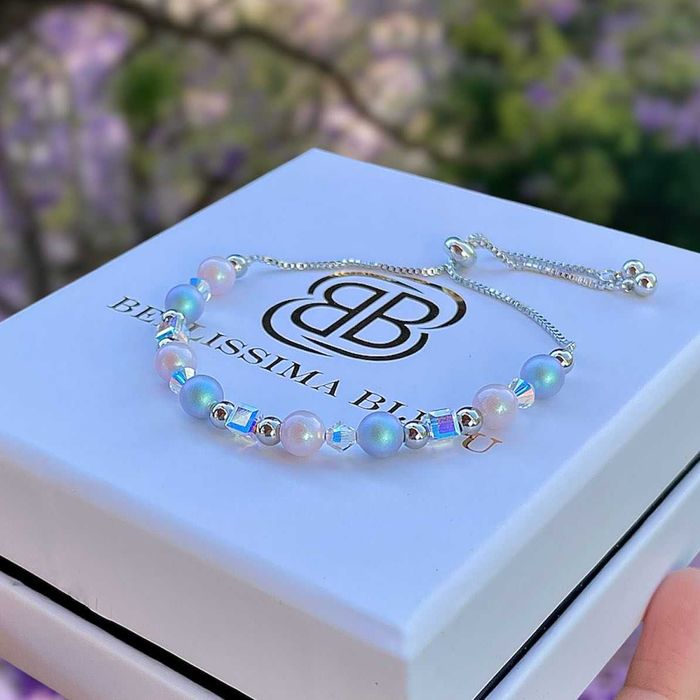 Дамска Гривна с Кристали и Перли Swarovski Перфектният Подарък!