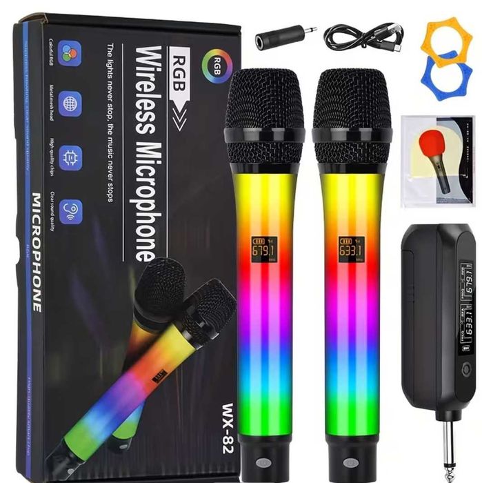 Вокальный безпроводной RGB Микрофон