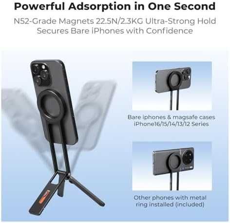 Нов Магнитен Статив Държач Телефон iPhone MagSafe Компактен Селфи Стик