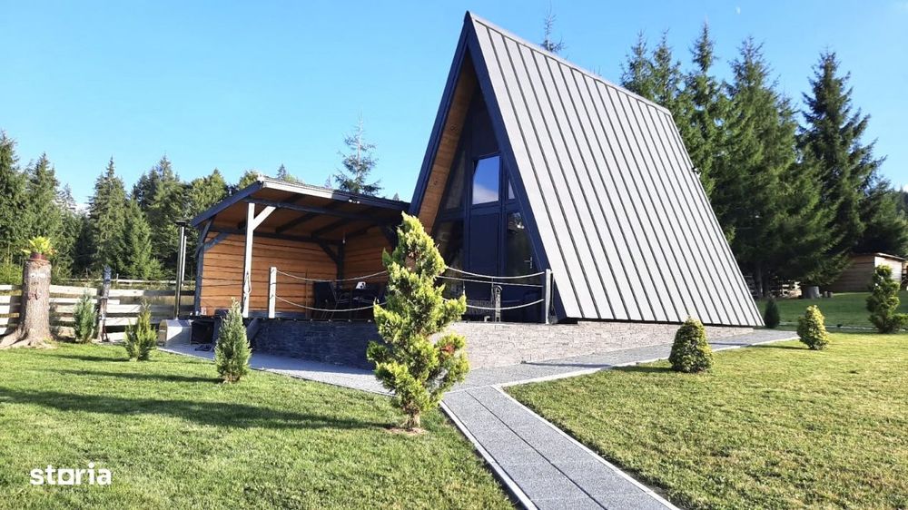 Teren 34,5 ari + cabana A-frame Colibita – ideal pentru resort, spa