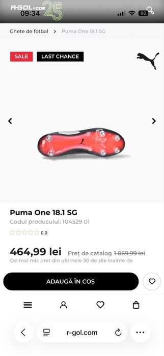 Ghete fotbal Puma One 18.1 profesionale