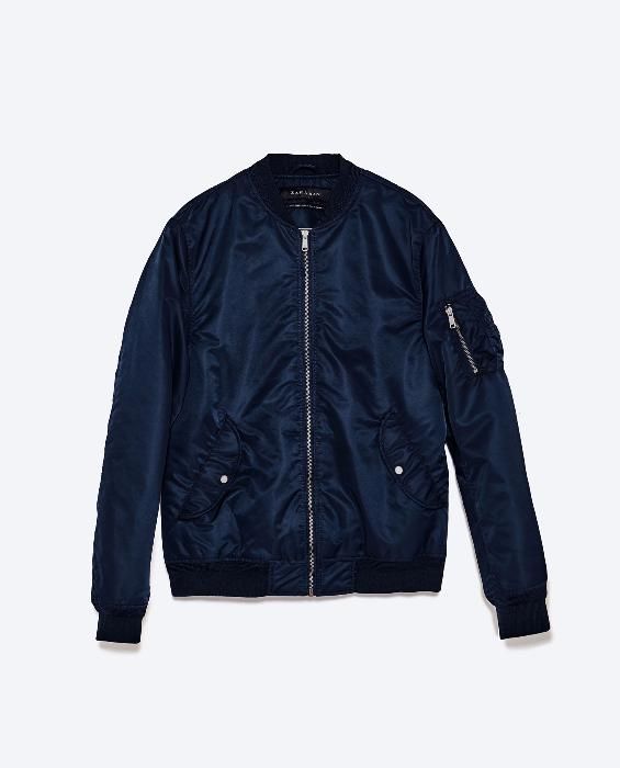 L Zara Men Bomber Jacket With back slogan