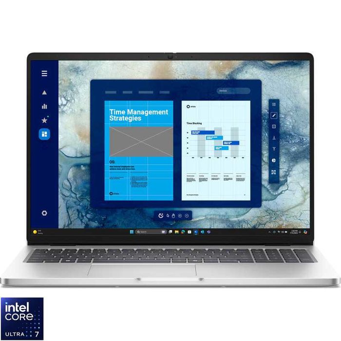 Laptop Business DELL Pro 16 PC16250, FHD+, Intel® Core™ Ultra 7 255U 5.20 GHz, 32GB DDR5, 1TB SSD, Intel Graphics, Windows 11 Pro, 2 ani ProSupport