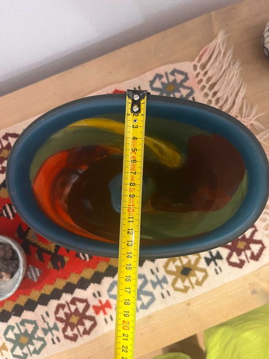 Vază Ioan Nemțoi – sticlă suflată manual, 27 cm, stare perfectă