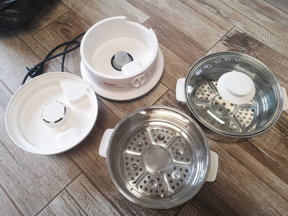 Aparat de gătit cu aburi Tefal, 2 vase, 6 L, inox - CA NOU