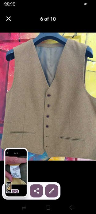 Английско сако, жилетка и панталон от туид.