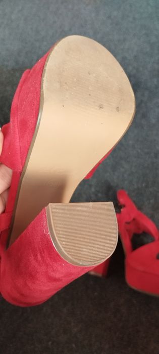 Сандали на ток, велур