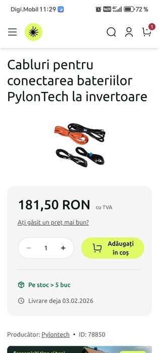 Cablu acumulator pylontech