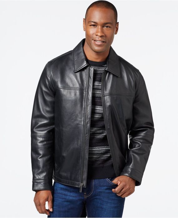 Новая кожаная куртка Perry Ellis Portfolio