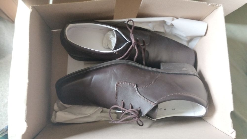 Pantofi cadre barbati, piele, maro, marime 44,5