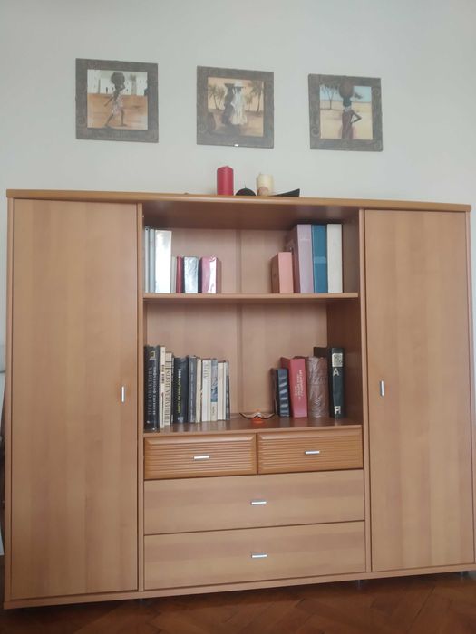 Модулна секция за дневна - тв шкаф, етажерка, висок шкаф, скрин, комод