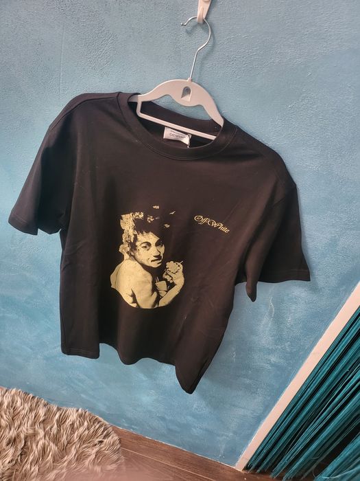Tricou Off White negru Premium nou