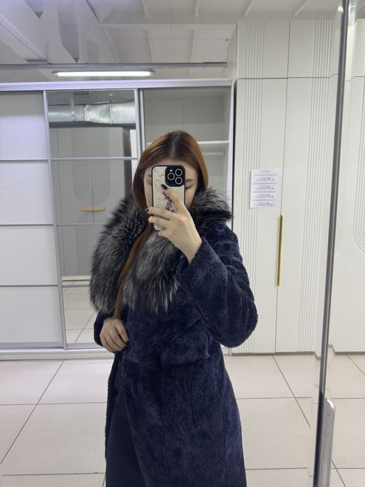 Шуба натуралка с песцовым воротником