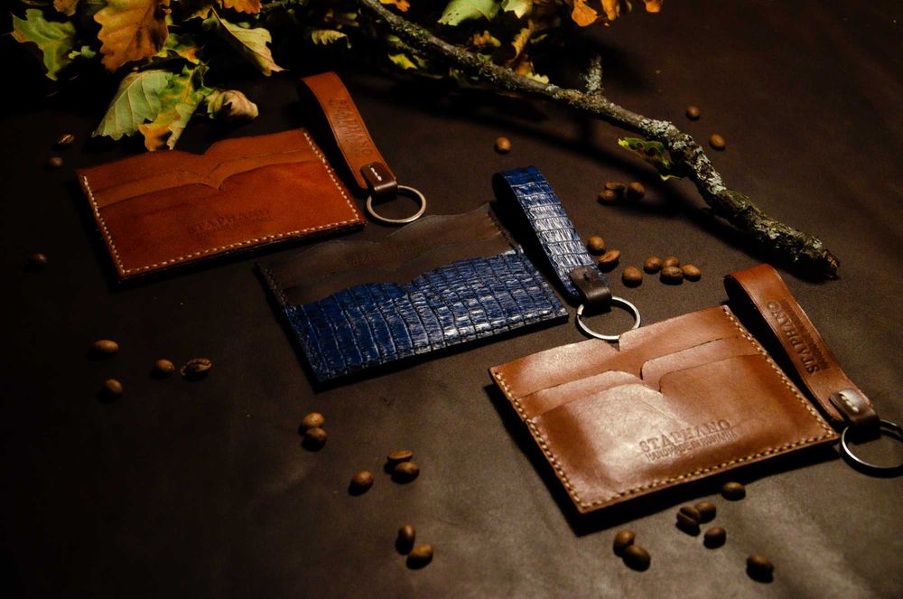 Portcard piele naturala handmade