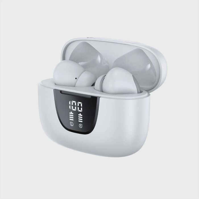Casti Wireless TWS CerCip S42 cu izolare a zgomotului ENC+ANC, Autonomie 40 ore, Control prin Touch, Universale, Culoare Alb