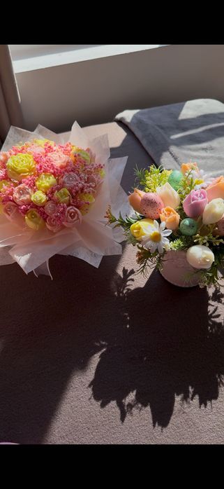 Букет  от соеви свещи