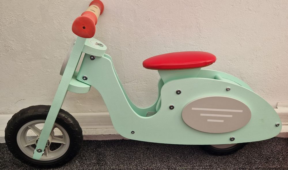 Bicicleta/Scooter din lemn pentru dobandire echilibru,  2-4 ani