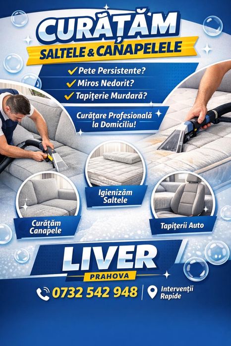 Curatare canapele/ saltele/ tapiterii auto