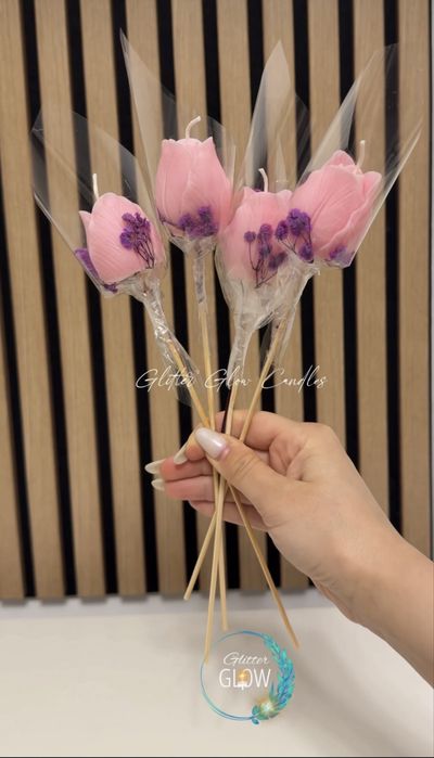 Lalele floare din ceara de soia - Cadou 1 - 8 martie