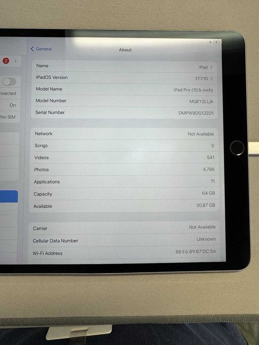 Apple Ipad Pro 10.5, 64Gb, Wi-Fi + sim karta, Gray