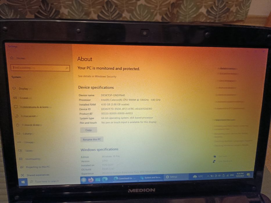 Laptop Medion ssd250