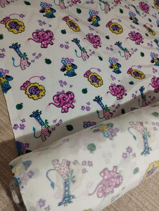 Ткань поплин с детским рисунком