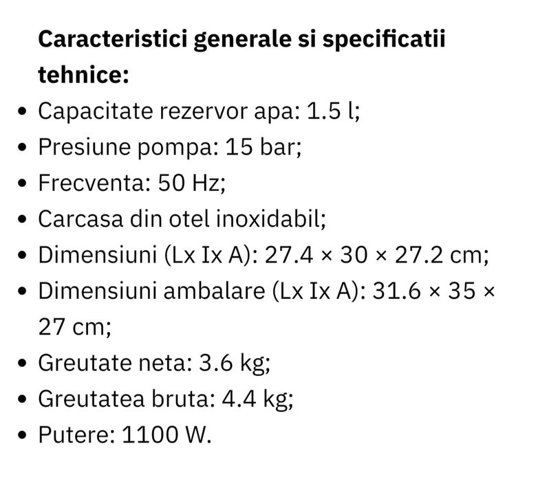 Vând expresor cafea manual ,panou comanda  mecanic