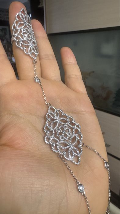 Браслет слейв с колцом из серебра